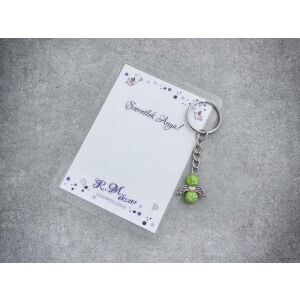 Szeretlek Anya zöld angyal medálos kulcstartó 126185429 - Ajándék kulcstartó