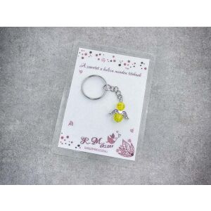 A szeretet a kulcsa sárga angyal medálos kulcstartó 126185441 - Ajándék kulcstartó