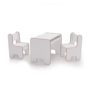 dziecięcy Timi stolik i dwa krzesełka MDF kolor biały