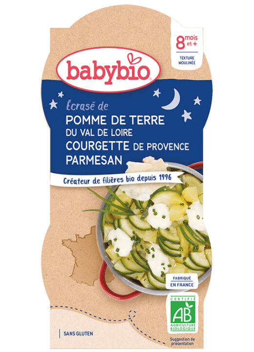 BABYBIO Krumpli bébiétel cukkinivel, creme fraiche-szel és parmez...