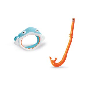 Intex Hai Tauchset für Kinder - Blaue Hai Maske und Orangefarbener Schnorchel - Intex Taucherbrillen