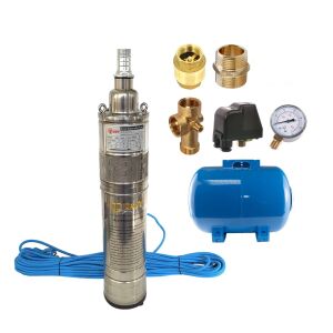 Kompletná posilňovacia súprava, ponorné čerpadlo čistej vody, 1100 W vrták, 20 metrový napájací kábel, 50-litrová posilňovacia nádrž, príslušenstvo v cene 126201274 - DDT Ponorné čerpadlá