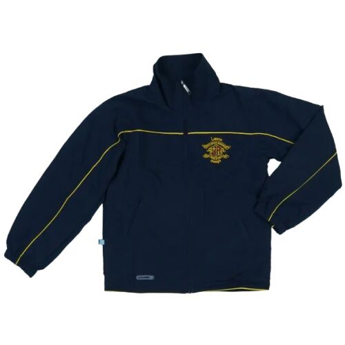 O'Neills marineblaue Windjacke mit gelbem Besatz und gesticktem Wappen