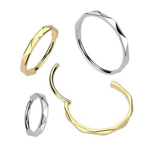 Csuklós titán gyémánt mintázatú karika (arany szín) 126202816 - Karika piercing