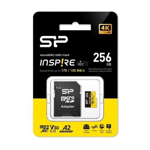 Card de memorie Silicon Power 256GB MicroSDXC UHS-I U3 cu adaptor, A2/V30, 170/150 MB/s