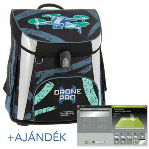 Drone Pro Kompakt Easy Mágneszáras iskolatáska - Ars Una + AJÁNDÉK tankkönyborító