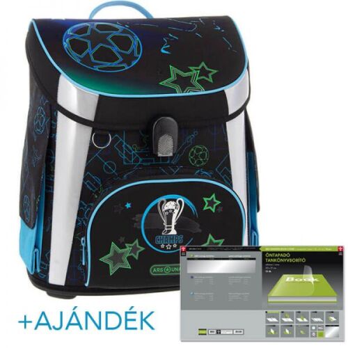 Ars Una Champs Focis Kompakt Easy iskolatáska focis mintával és ajándék tankönyvborítóval