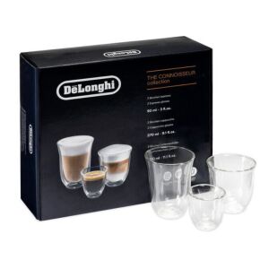 Zestaw szklanek DeLonghi Connoisseur Collection do espresso, cappuccino, latte macchiato, 6 sztuk - Zestaw do kawy i herbaty