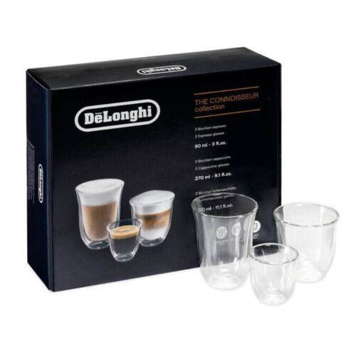 Zestaw szklanek DeLonghi Connoisseur Collection do espresso, cappuccino, latte macchiato, 6 sztuk