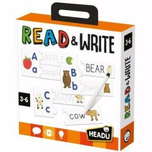 Headu Olvasás és Írás fejlesztő játék 3-6 éves gyerekeknek, betű kirakókkal, szóépítéssel és törölhető filctollal történő írás gyakorlással - Headu