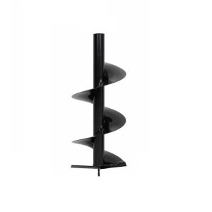 Földfúró 100/150/200/250 x 800 mm, motoros fúrógépekhez, univerzális, szénacél, fekete, 150x800mm