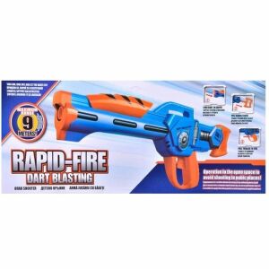 Játékpisztoly 20 habszivacs nyílvesszővel, 9m-es hatótávolság, hossza 48cm, kék-narancs színű
