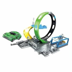 Kilövő versenypálya 360 fokban forgó hurkokkal, versenyautóval, 46x6x29,3cm, több színű