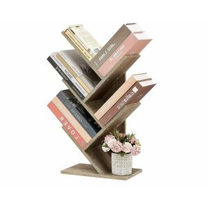 MDF fából készült könyvespolc 5 polccal, könyvek és dekoráció számára, 30x17x59 cm