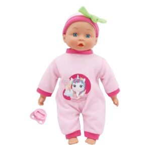 Babababa puha testtel és cumival, 24 hanggal, 18+ hónapos kortól, 19x9x33cm, rózsaszín-zöld, rózsaszín-zöld