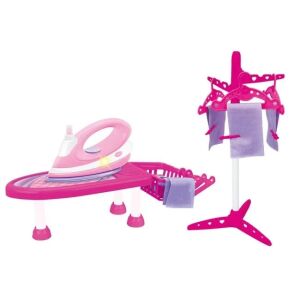 Vasalódeszka, szárítógép és vasaló készlet, gyerekeknek, hanggal és fénnyel, 39x10x32cm, rózsaszínű