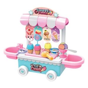 Fagylaltozó játékkészlet, tartozékokkal, 3+ éves kortól, műanyag, 24.5x16.5x37cm, több színű