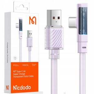 Mcdodo Dichromatic 100W USB-C - USB-A kábel, lila, szögletes csatlakozóval, csomagolással - USB kábel