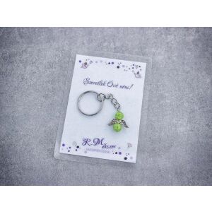 Szeretlek Óvó néni zöld angyal medálos kulcstartó 126248718 - Ajándék kulcstartó