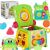 Collage of Bei Yu Crocodile Hexahedron educational toy features with packaging