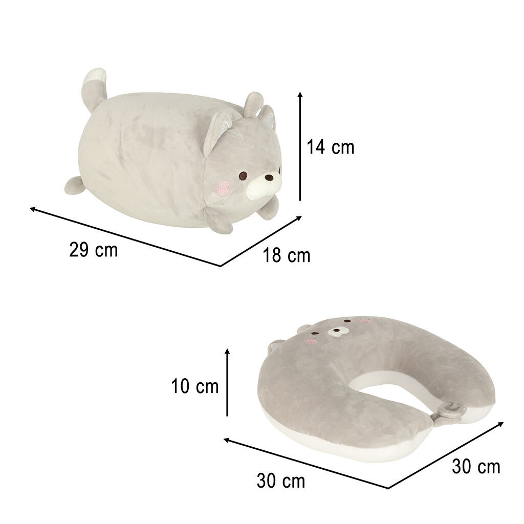 Utazási párna 2in1 nyak tekercs repülőgép autó kabala macska