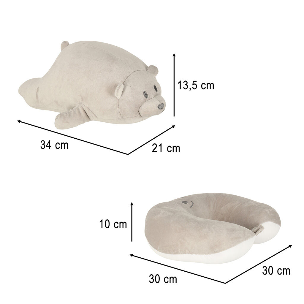 Utazási párna 2in1 nyak tekercs repülőgépre autóra mackó kabalaállat