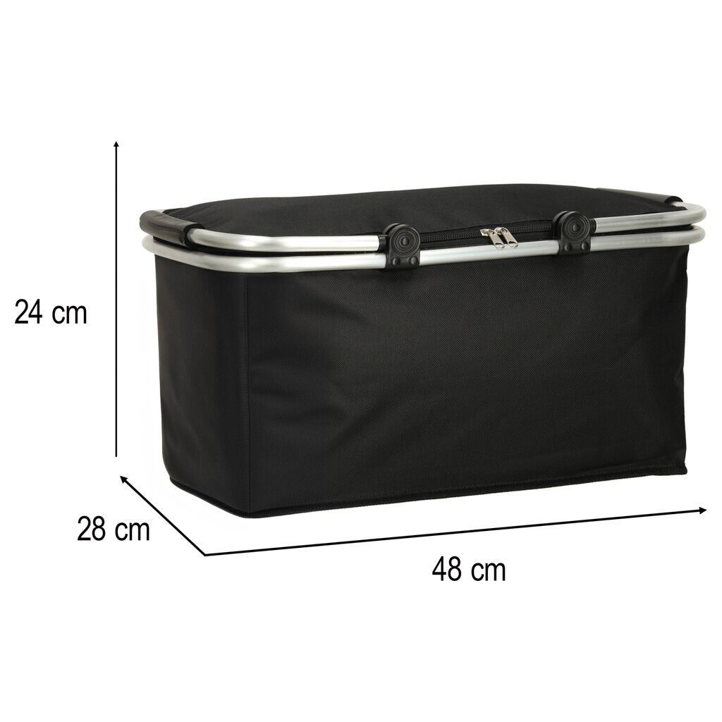 Termikus összecsukható piknikkosár fekete