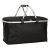 Angled view of Termikus black foldable picnic basket