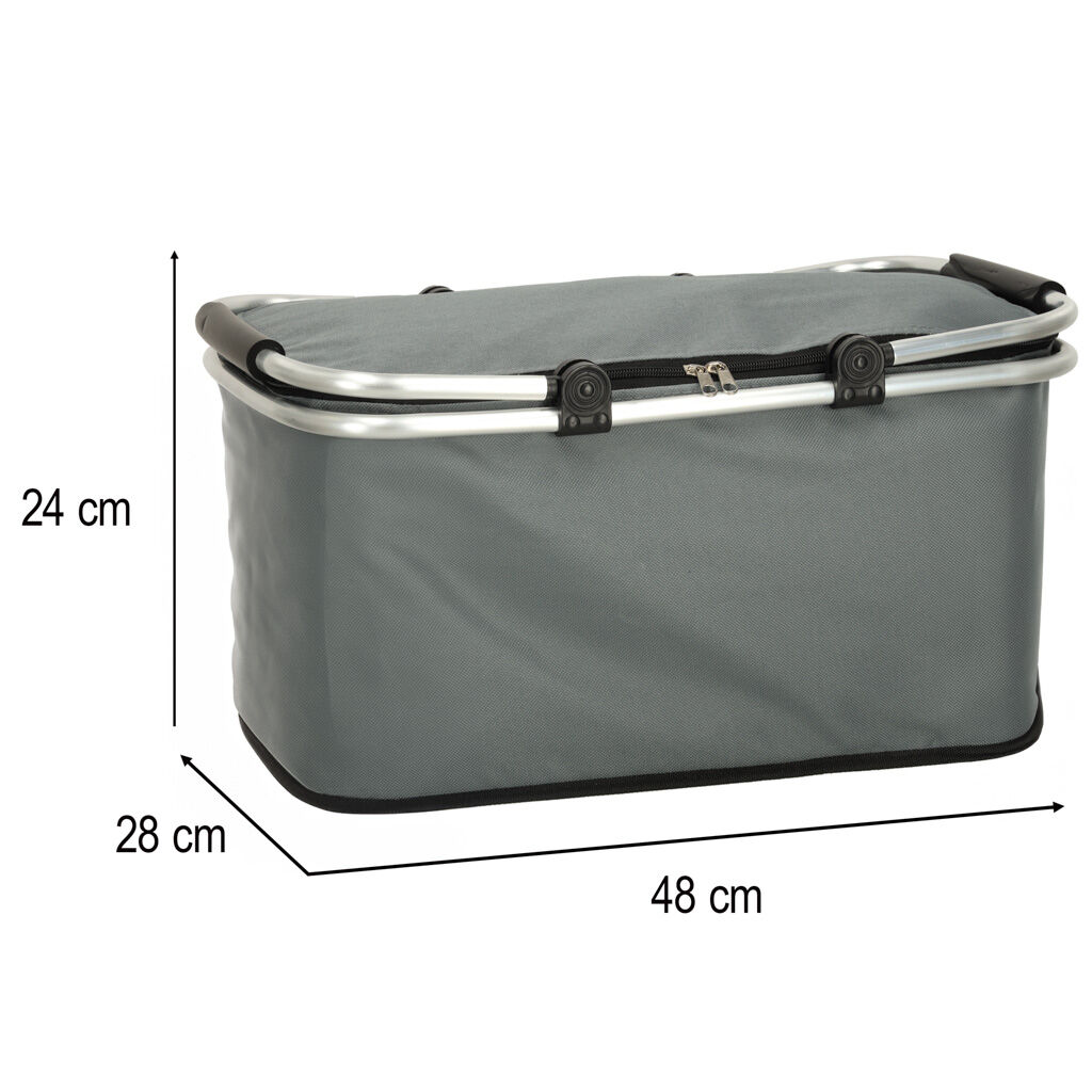 Termikus összecsukható piknikkosár szürke