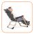 Woman relaxing on Springos Gray Folding Garden Lounger, side view