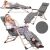 Springos Gray Folding Garden Lounger with Adjustable Footrest, multiple views with model