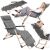 Springos Gray Folding Garden Lounger with Adjustable Footrest, lifestyle collage with model