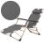 Springos Gray Folding Garden Lounger with Adjustable Footrest, close up on fabric