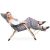 Woman relaxing on Springos Gray Folding Garden Lounger, angled view
