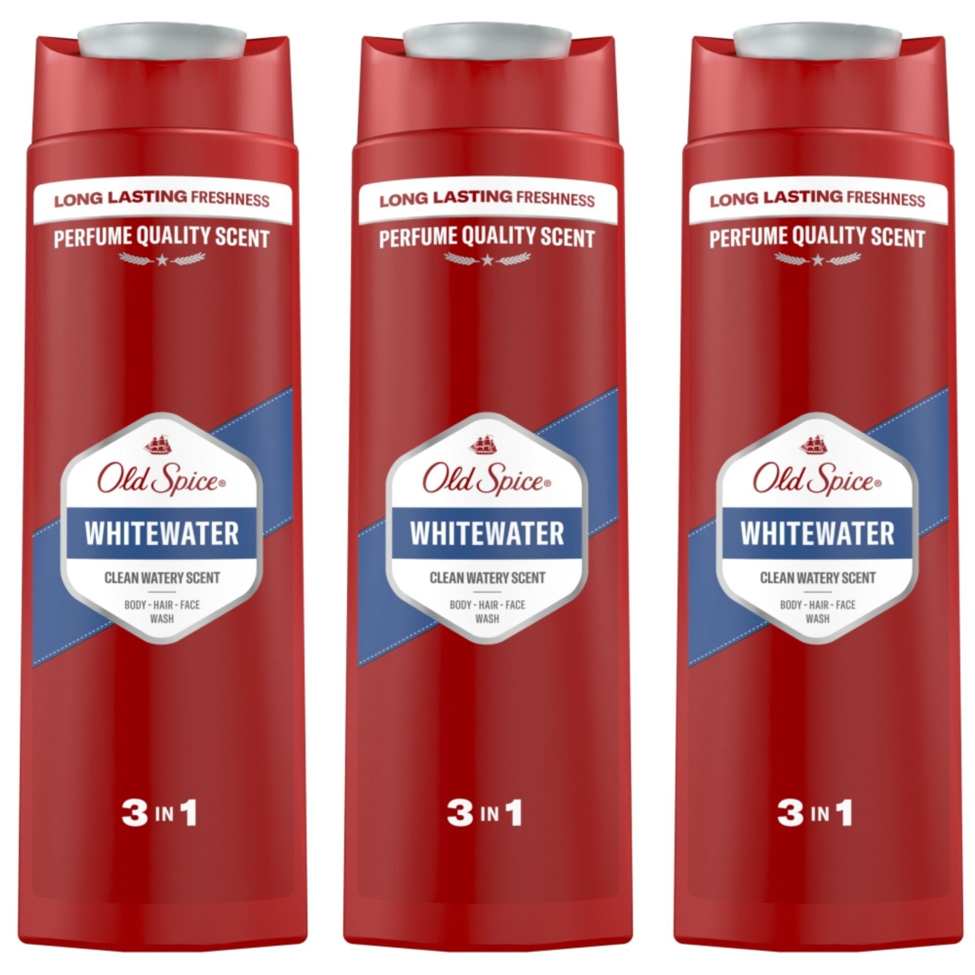 E-shop Old Spice Whitewater 3v1 pánsky sprchový gél 3x400ml