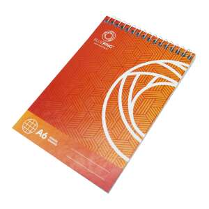 Bluering A6 spirálozott jegyzettömb 60 lappal, kockás, narancs és fehér mintával - Jegyzettömb