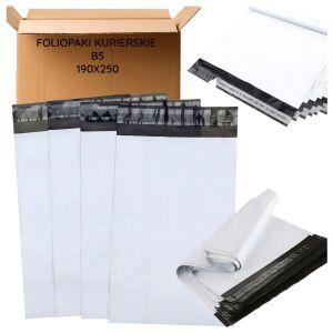 Fóliové vrecko kuriérske biele b5 190x250 50 ks 126260257 - Obálky