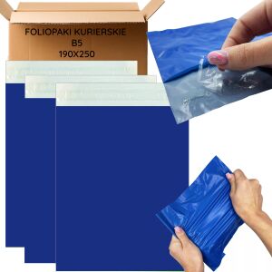 Geanta folie curier albastru b5 190x250 50 buc 126260254 - Plicuri