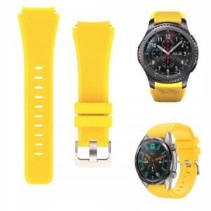 Szilikon szíj Huawei GT 2/3/4/5 PRO 46mm, Samsung Galaxy Watch 46mm/3 45mm, Gear S3, Amazfit GTR 4 3 2 Pro 47mm, Xiaomi Mi Color S1 karóra, sárga 126263670 - Okosóra szíj