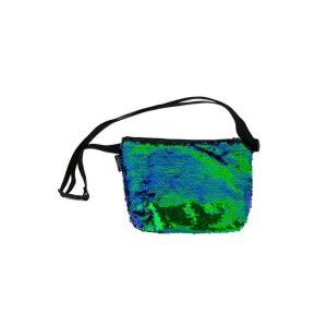 Dupla flitteres mini válltáska - zöld-kék (429472)