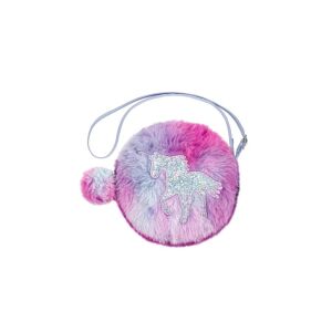 Unikornis szőrmés kör alakú válltáska - Ombre