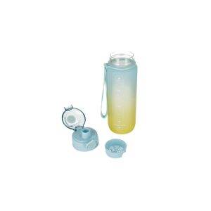 Sticlă de apă Ombre Tritan, 750 ml, verde-albastru, cu capac și pai, fără BPA, etanșă - Transportatori de alimente și băuturi