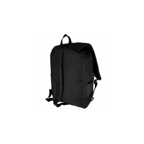 Just Black hátizsák, fekete iskolatáska ergonomikus háttal, légáteresztő párnázással, állítható pántokkal, oldalsó zsebekkel, elülső zsebbel, fekete színben - Starpak