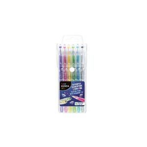 Kidea 6-pak glitter pens z diamentowym końcówką, kolorowe, błyszczące, dla dzieci, do rękodzieła - Myto