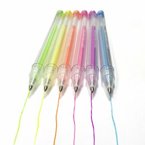 Kidea, set de 6 pixuri gel pastel - mostre de scriere - Derform