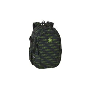 Coolpack Factor Schulrucksack, schwarz mit grünen Streifen, 4 Fächer - Schreibwaren & Schreibmaterial