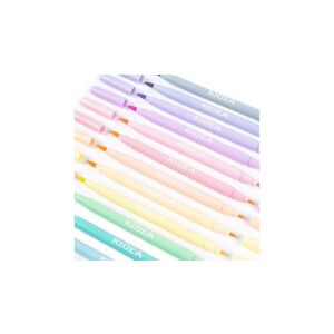 Kidea 12-farbige doppelseitige Pastell-Pinselmarker, 12er-Set - Derform