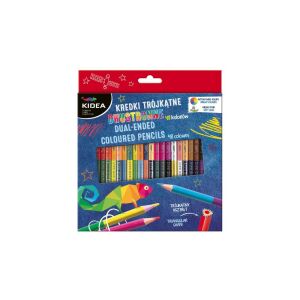 Dreieckige Bleistifte doppelseitig 48 Farben KIDEA 126280016 - Derform