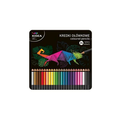 Kidea háromszög színes ceruza FÉM DOBOZBAN- 24 db-os (KTMP24KA) 126280044