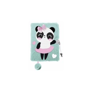 Terminplaner mit Vorhängeschloss, 3D, haarig, A5, 96k Line, PANDA BALLERINA 126280827 - St. Majewski